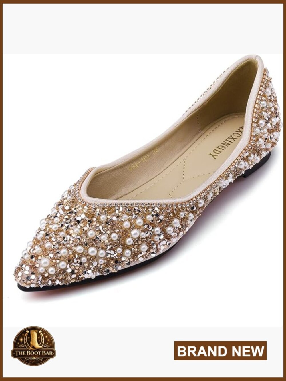 Pointed Toe Rhinestone Flats Wedding Work Dance Ballet Flats